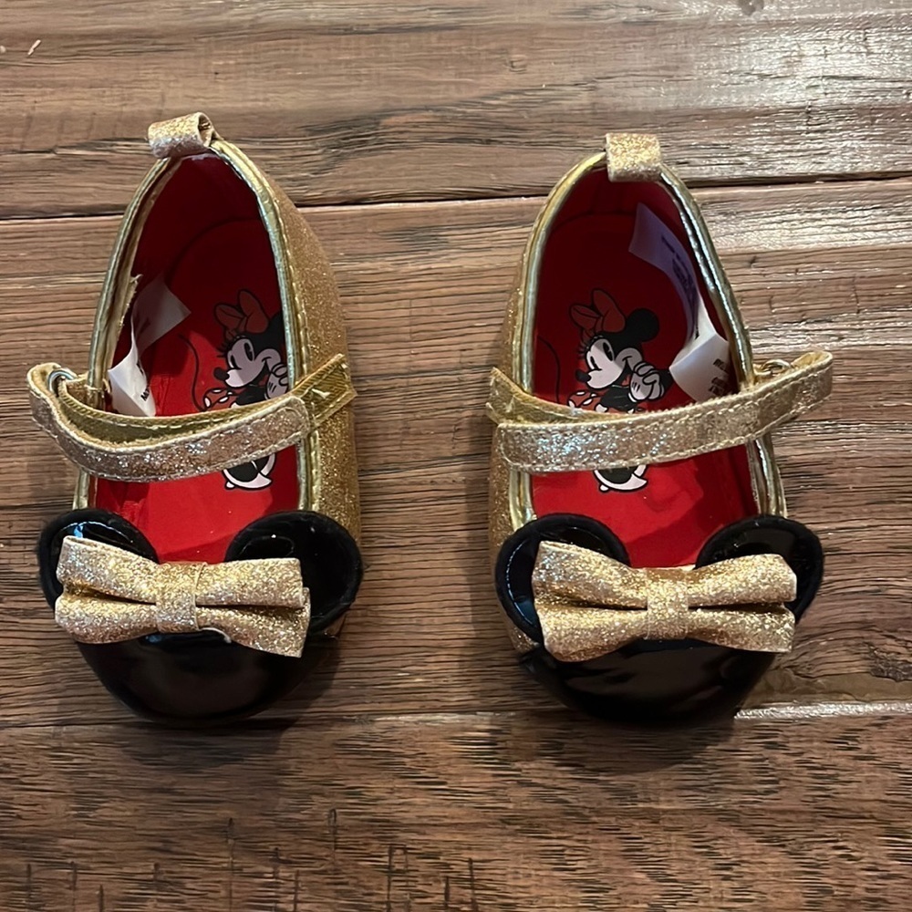 Disney Minnie Mouse Bowtie Mary Janes Size 6-12M